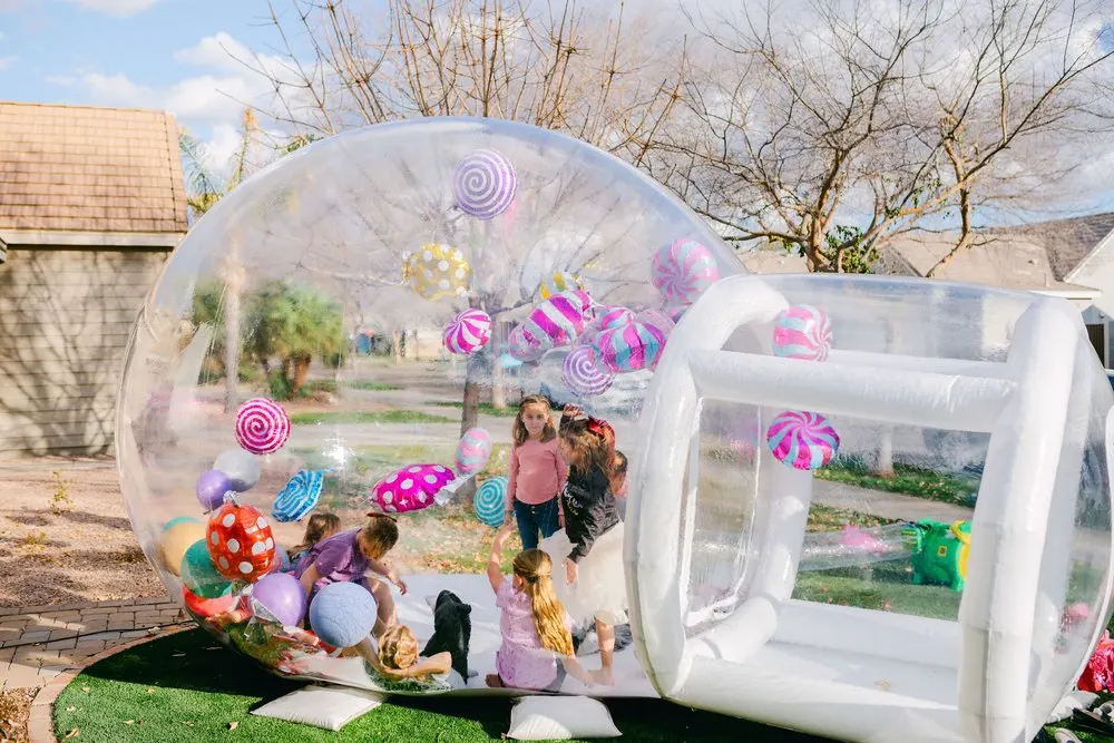 The Bubble House — transparent dome filled with balloons